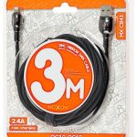 Кабель Moxom USB 3.0 (M), Lightning (M), 3 м, черный