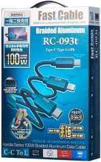 Кабель Remax USB TypeC (M), Lightning (M), , RC-093t черный
