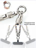 Кабель Mobile Store USB TypeC (M), 0.3 м, Type-C to Type-C 60W 30 cm серебристый — изображение 2