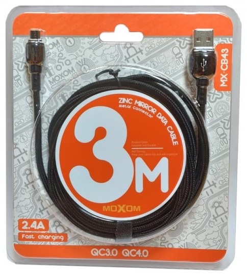 03-21.jpg Кабель Moxom USB 3.0 (M), micro-USB 3.0 (M), 3 м, MX-CB43 серый — изображение 3