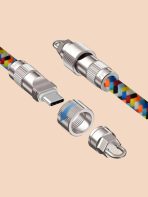 Кабель Mobile Store USB TypeC (M), 0.3 м, Type-C to Type-C 60W 30 cm серебристый — изображение 8